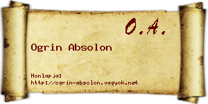 Ogrin Absolon névjegykártya